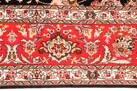 Tabriz Beige Hand Knotted 80 X 99 Area Rug 254-29473 Image 4