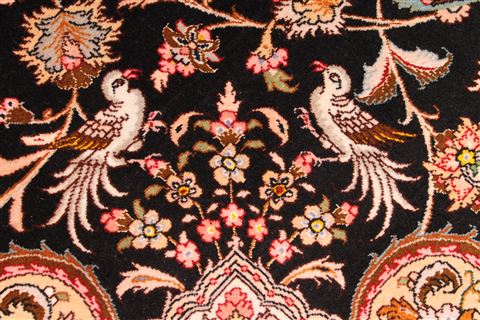 Tabriz Beige Hand Knotted 80 X 99 Area Rug 254-29473 Image 9