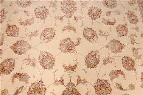 Tabriz Beige Hand Knotted 82 X 910 Area Rug 254-29475 Image 3