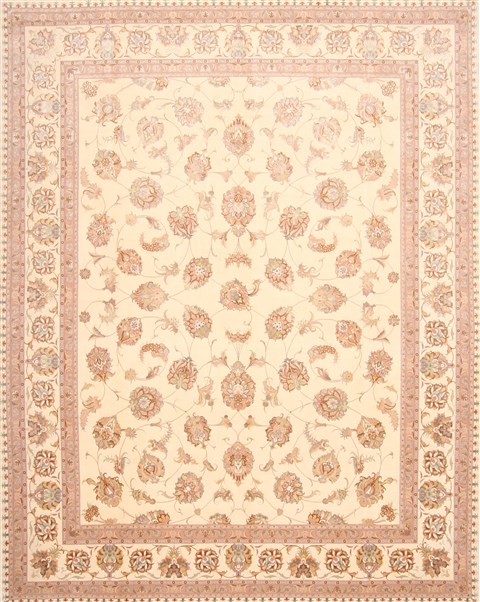 Tabriz Beige Hand Knotted 82 X 910 Area Rug 254-29475 Image 0