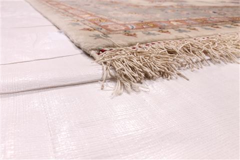 Tabriz Beige Hand Knotted 80 X 102 Area Rug 254-29476 Image 1