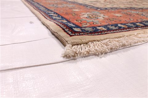 Tabriz Beige Hand Knotted 82 X 102 Area Rug 254-29477 Image 1