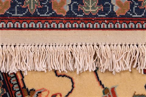 Tabriz Beige Hand Knotted 82 X 102 Area Rug 254-29477 Image 6