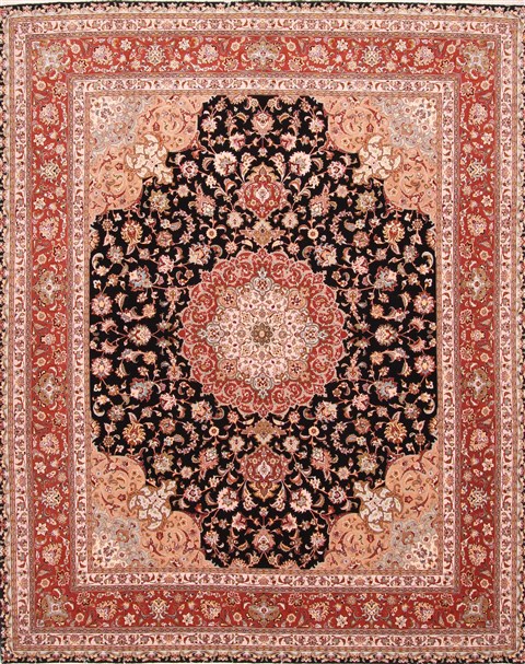 Tabriz Purple Hand Knotted 84 X 103 Area Rug 254-29478 Image 0