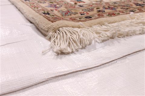 Tabriz Beige Hand Knotted 81 X 102 Area Rug 254-29480 Image 1