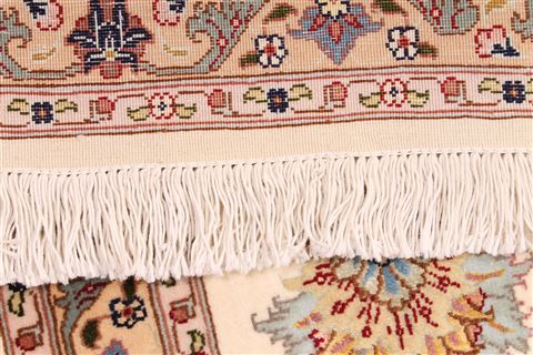Tabriz Beige Hand Knotted 81 X 102 Area Rug 254-29480 Image 7