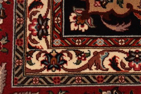 Tabriz Beige Hand Knotted 85 X 98 Area Rug 254-29484 Image 5