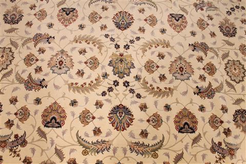 Tabriz Beige Hand Knotted 84 X 100 Area Rug 254-29490 Image 3