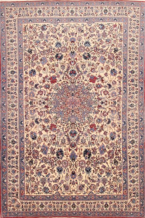 Nain Blue Hand Knotted 67 X 99 Area Rug 254-29491 Image 0