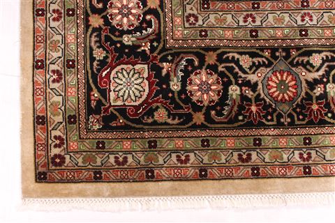 Mahi Beige Hand Knotted 90 X 120  Area Rug 254-29498 Image 2