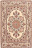 Isfahan Beige Hand Knotted 50 X 79  Area Rug 254-29506 Thumb 0