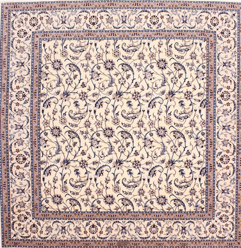 Nain Beige Square Hand Knotted 610 X 610 Area Rug 254-29509 Image 0