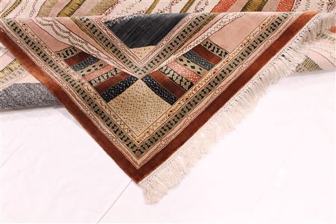 Gabbeh Beige Hand Knotted 58 X 82 Area Rug 254-29512 Image 8