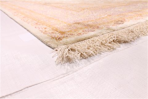 Qum Beige Hand Knotted 52 X 710 Area Rug 254-29514 Image 1