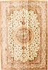 Qum Beige Hand Knotted 52 X 79 Area Rug 254-29516 Thumb 0