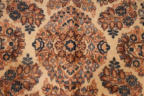 Sarouk Beige Hand Knotted 59 X 89 Area Rug 254-29520 Image 3