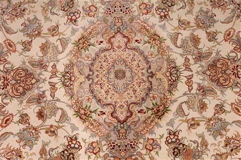 Tabriz Beige Hand Knotted 50 X 610 Area Rug 254-29525 Image 3