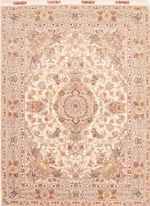 Tabriz Beige Hand Knotted 50 X 610 Area Rug 254-29525 Image 0