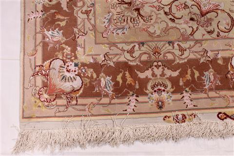 Tabriz Beige Hand Knotted 50 X 68 Area Rug 254-29526 Image 2