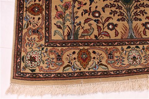 Tabriz Brown Hand Knotted 47 X 67 Area Rug 254-29531 Image 2