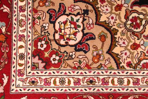 Tabriz Beige Hand Knotted 50 X 70 Area Rug 254-29532 Image 5