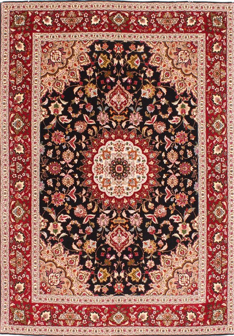 Tabriz Beige Hand Knotted 50 X 70 Area Rug 254-29532 Image 0