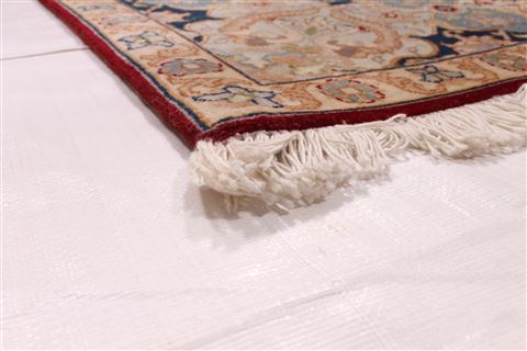 Tabriz Beige Hand Knotted 51 X 68 Area Rug 254-29536 Image 1