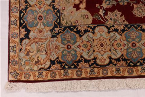 Tabriz Beige Hand Knotted 51 X 68 Area Rug 254-29536 Image 2