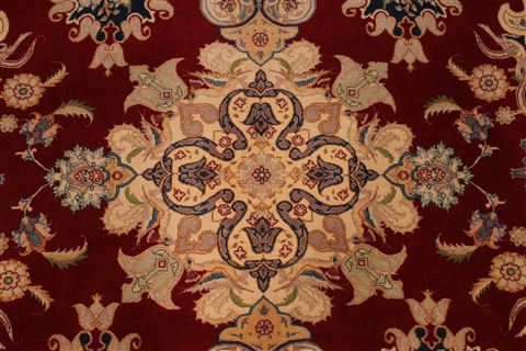 Tabriz Beige Hand Knotted 51 X 68 Area Rug 254-29536 Image 3