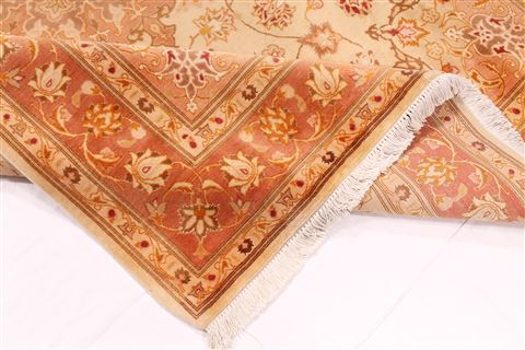 Tabriz Beige Hand Knotted 410 X 66 Area Rug 254-29537 Image 8