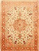 Tabriz Beige Hand Knotted 410 X 66  Area Rug 254-29537 Thumb 0