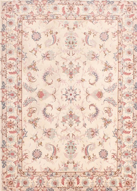 Tabriz Beige Hand Knotted 43 X 510  Area Rug 254-29538 Image 0