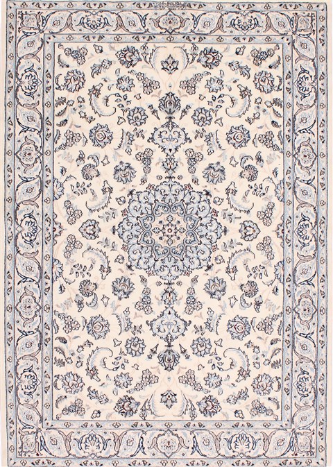 Nain Blue Hand Knotted 47 X 67 Area Rug 254-29545 Image 0