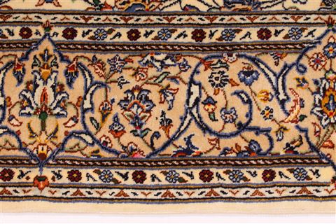 Kashan Beige Hand Knotted 50 X 70 Area Rug 254-29546 Image 4