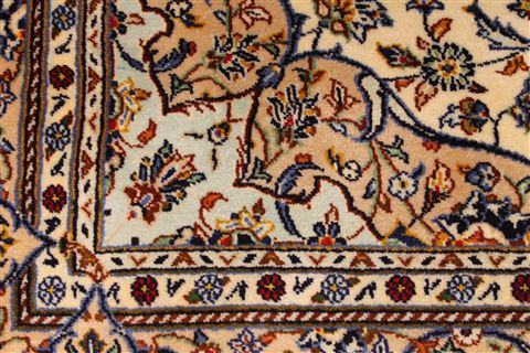 Kashan Beige Hand Knotted 50 X 70 Area Rug 254-29546 Image 5