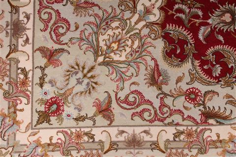 Tabriz Beige Hand Knotted 50 X 68 Area Rug 254-29552 Image 5