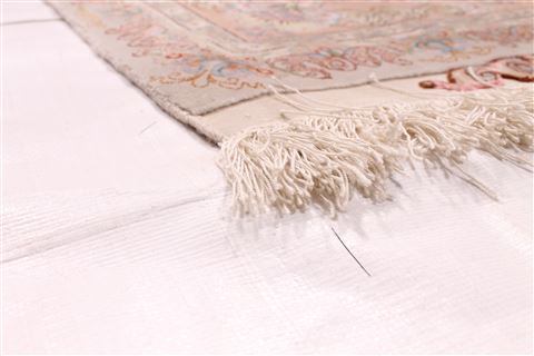 Tabriz Beige Hand Knotted 50 X 69 Area Rug 254-29553 Image 1
