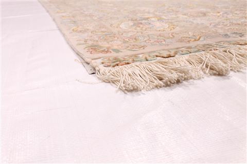 Tabriz Beige Hand Knotted 51 X 70 Area Rug 254-29554 Image 1