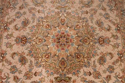 Tabriz Beige Hand Knotted 51 X 70 Area Rug 254-29554 Image 3