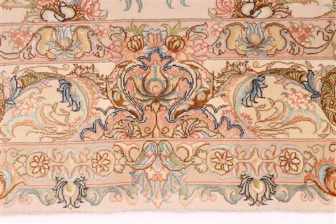 Tabriz Beige Hand Knotted 51 X 70 Area Rug 254-29554 Image 4