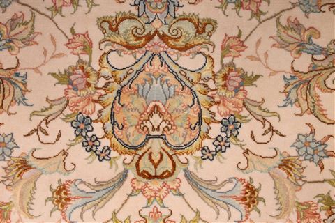 Tabriz Beige Hand Knotted 51 X 70 Area Rug 254-29554 Image 6