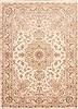Tabriz Beige Hand Knotted 51 X 70 Area Rug 254-29554 Thumb 0