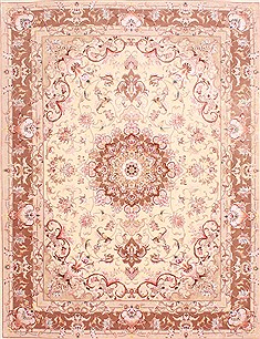 Tabriz Purple Hand Knotted 5'0" X 6'7"  Area Rug 254-29555