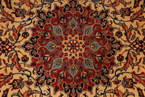 Isfahan Beige Hand Knotted 36 X 53 Area Rug 254-29558 Image 3