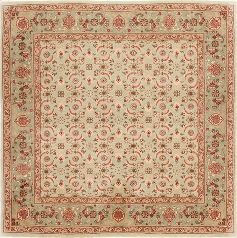 Tabriz Beige Square Hand Knotted 35 X 35 Area Rug 254-29560 Image 0