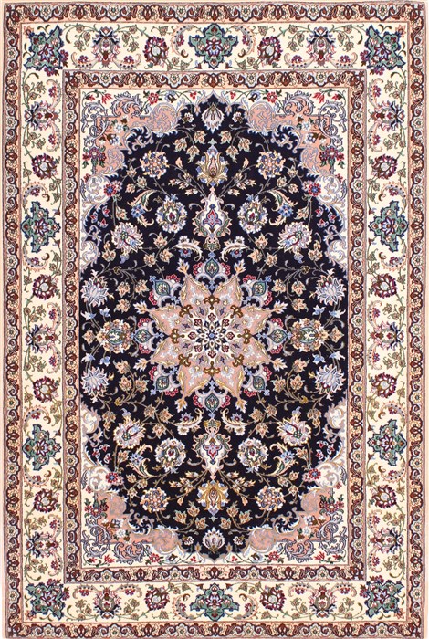 Isfahan Blue Hand Knotted 38 X 56 Area Rug 254-29561 Image 0