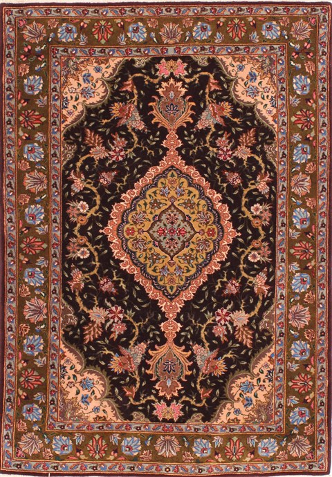 Tabriz Beige Hand Knotted 32 X 48 Area Rug 254-29562 Image 0