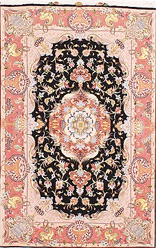 Persian Tabriz Purple Rectangle 3x5 ft Wool Carpet 29566
