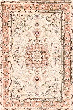 Persian Tabriz Purple Rectangle 3x5 ft Wool Carpet 29570