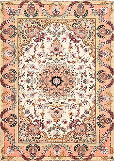 Tabriz Purple Hand Knotted 3'6" X 5'0"  Area Rug 254-29575